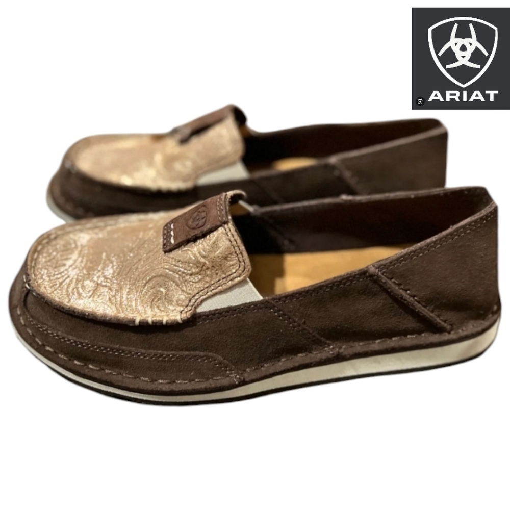 ARIAT Cruisers - Aztec Suede/Metallic Copper Floral Women's Size 8 New with Tags - Picture 3 of 5